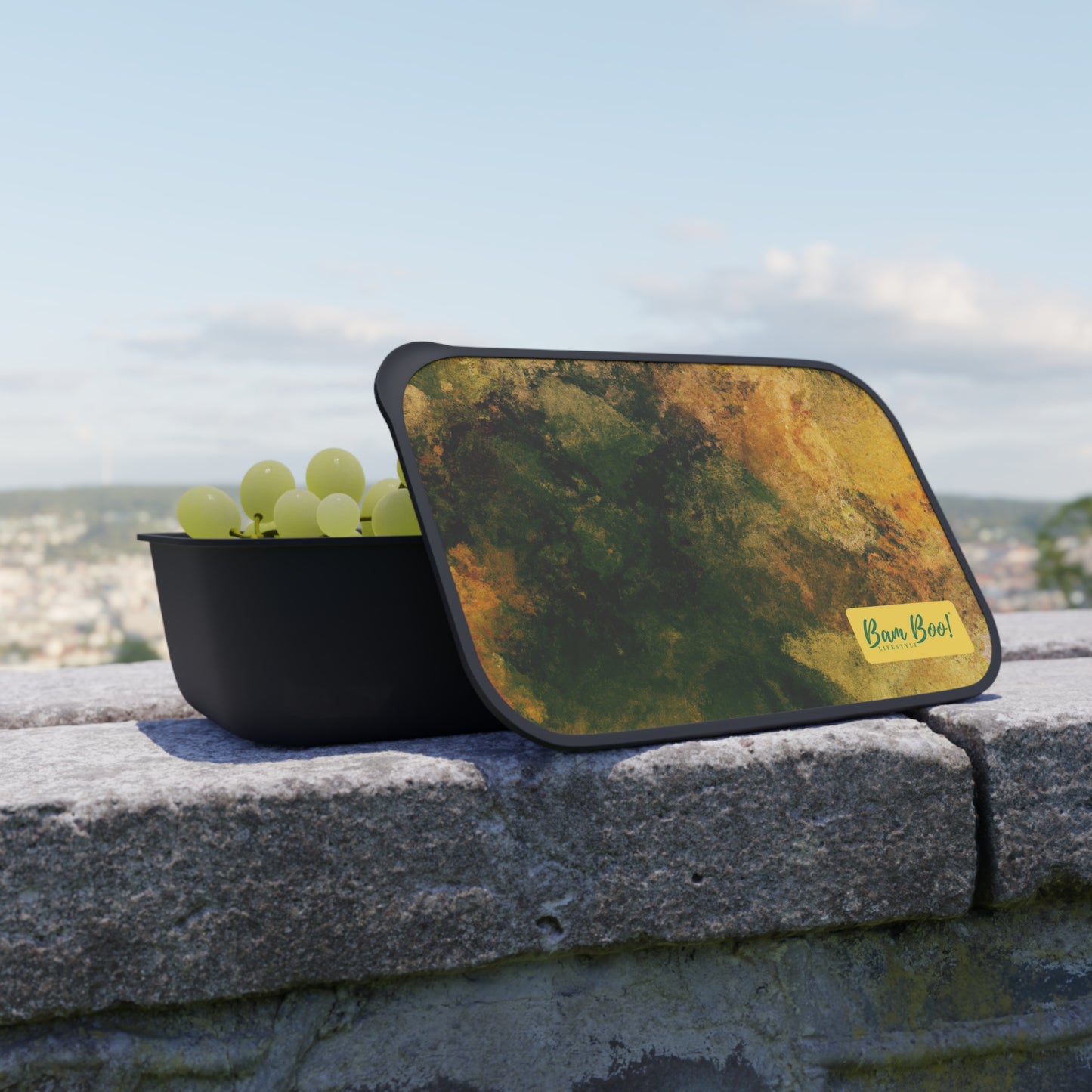 “Nature in Harmony: A Harmonic Abstract Artpiece.” - Bam Boo! Lifestyle Eco-friendly PLA Bento Box with Band and Utensils