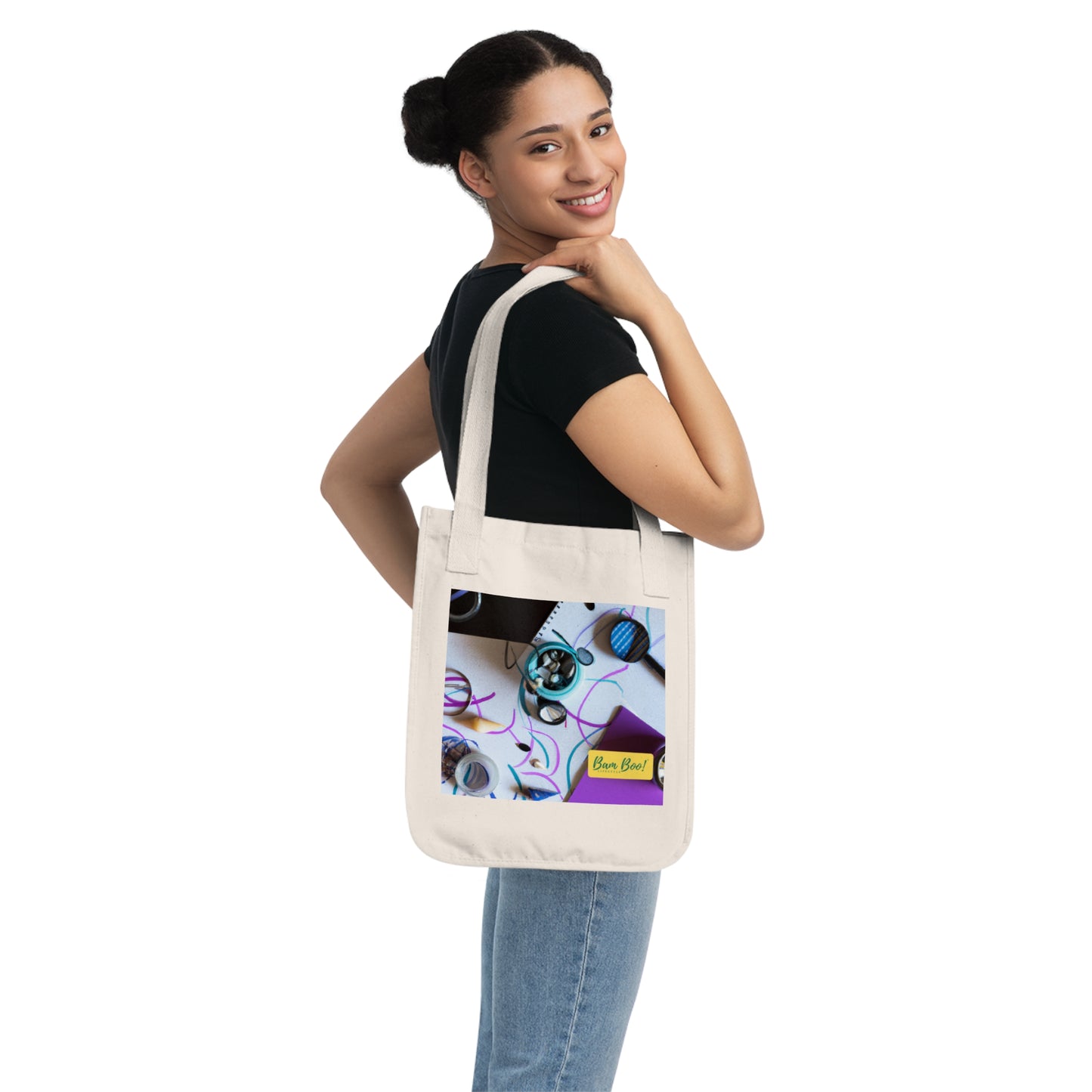 "Dynamic Expressions: Shaping Creative Movement" - Bam Boo! Lifestyle Eco-friendly Tote Bag