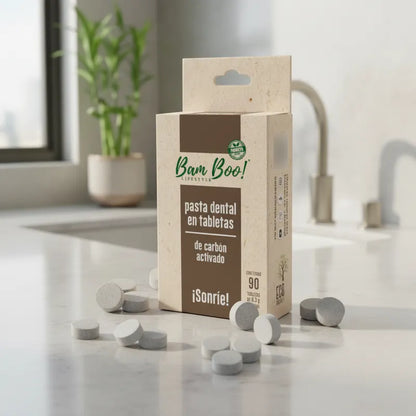 Solid Activated Charcoal Toothpaste 90 Tablets Bam Boo! Lifestyle