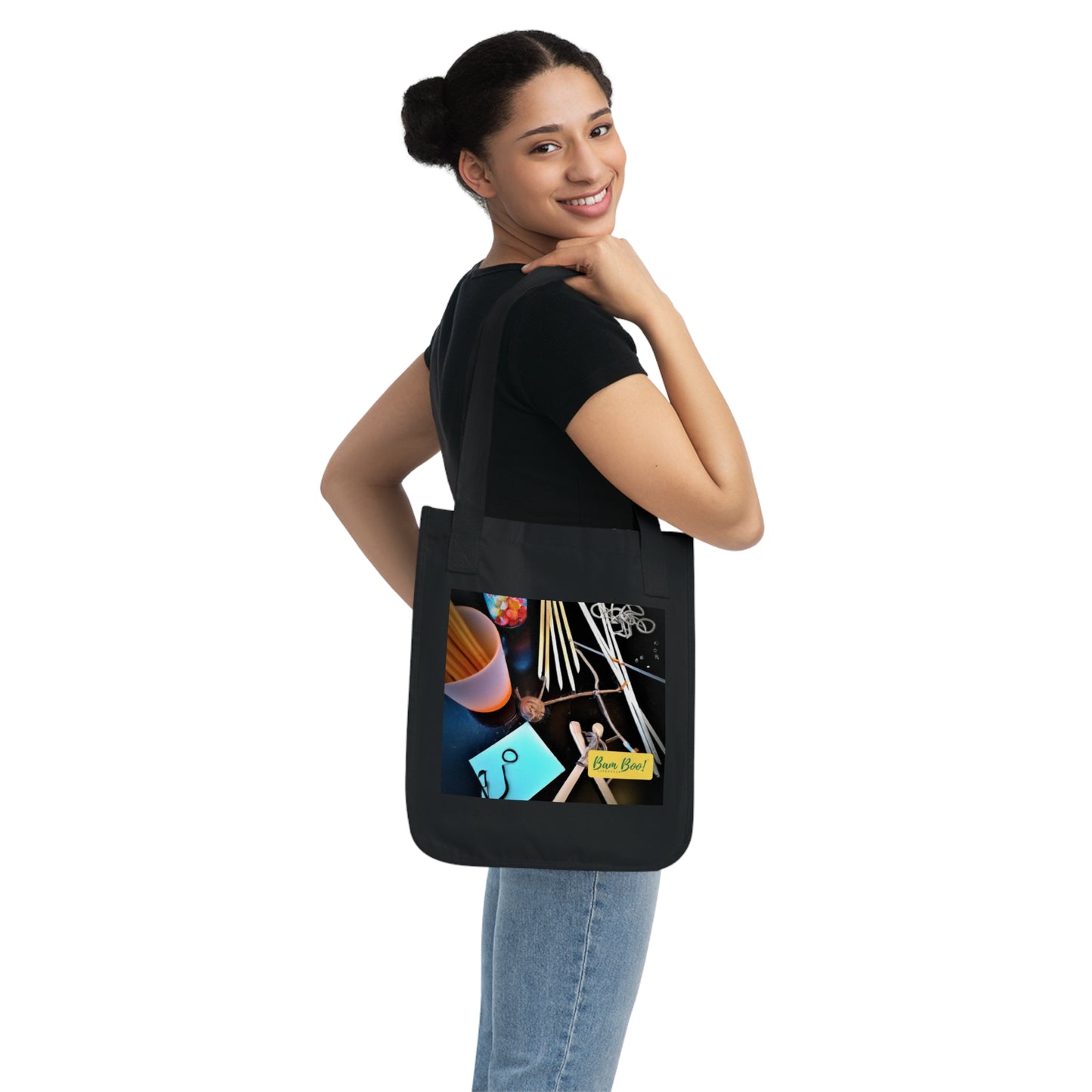 "Portrait Of Me: A 3D Self-Expression Through Found Objects" - Bam Boo! Lifestyle Eco-friendly Tote Bag