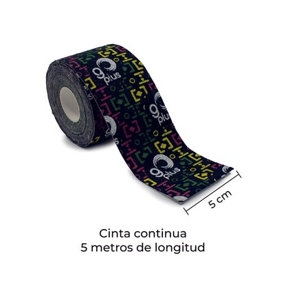 10 Pack Cinta Kinesiológica Negra 5m Diseño Go Plus Mayoreo Go Plus