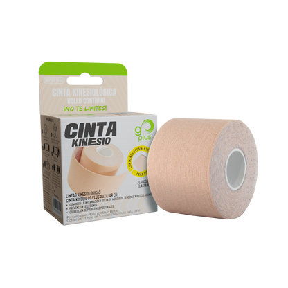 Cinta Kinesiológica Beige Piel Sensible 5m Continua Go Plus