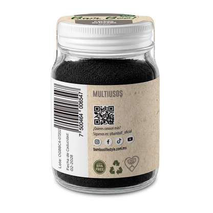 100 Pack Carbón Activado Coco Polvo Vegetal 40 g Mayoreo Bam Boo! Lifestyle | Uso Cosmético Facial