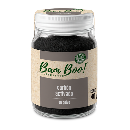100 Pack Carbón Activado Coco Polvo Vegetal 40 g Mayoreo Bam Boo! Lifestyle | Uso Cosmético Facial