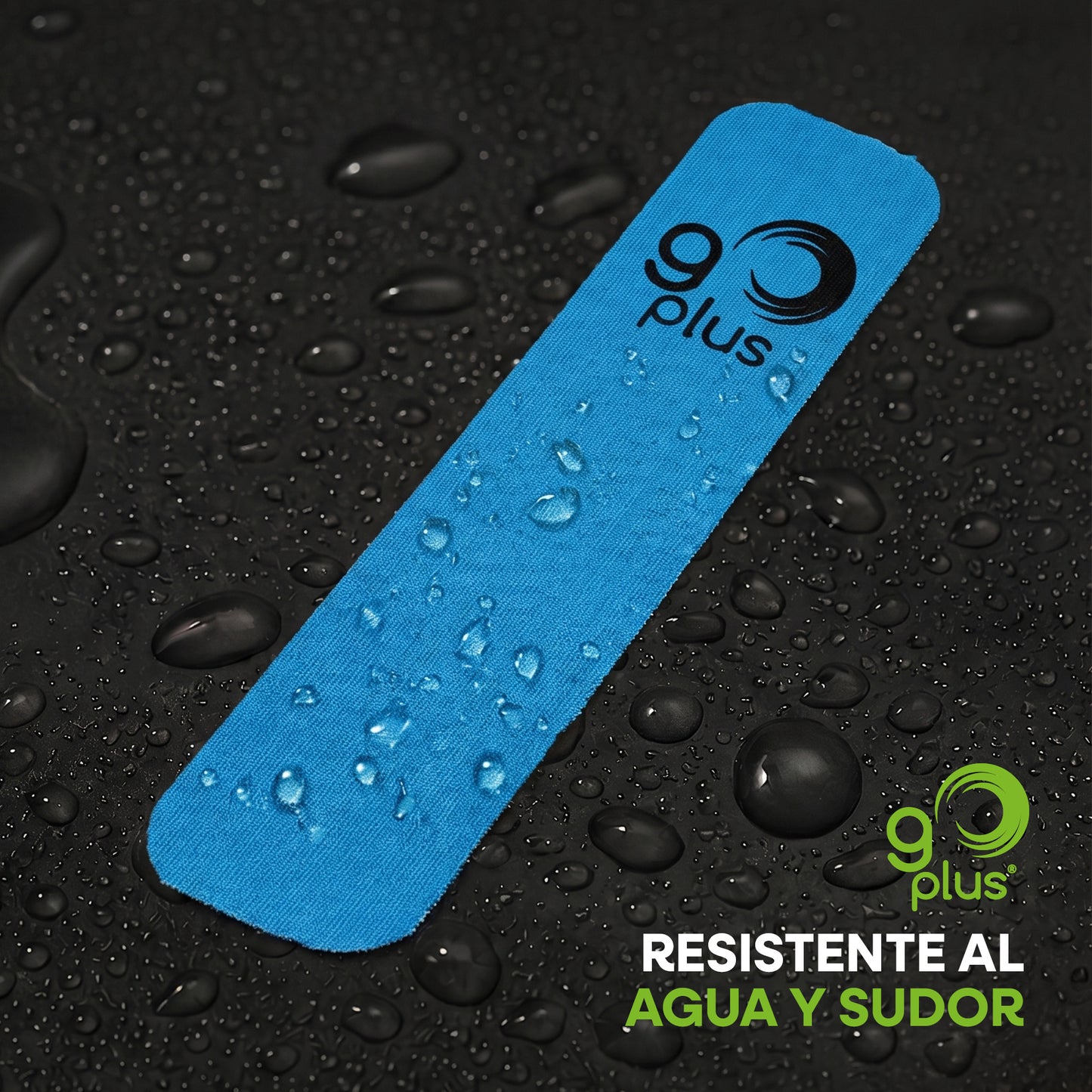Cinta Kinesiológica Azul 1 m Precortada Go Plus | 4 Tiras | Vendaje Neuromuscular