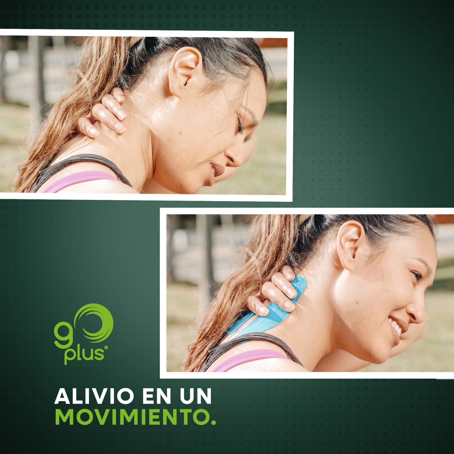 Cinta Kinesiológica Azul 1 m Precortada Go Plus | 4 Tiras | Vendaje Neuromuscular