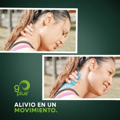 Cinta Kinesiológica Azul 1 m Precortada Go Plus | 4 Tiras | Vendaje Neuromuscular