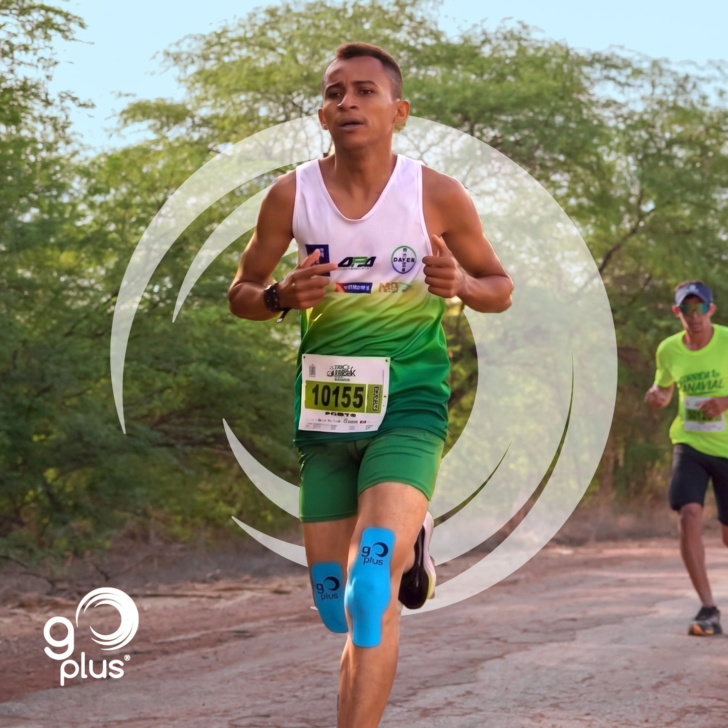 Cinta Kinesiológica Azul 1 m Precortada Go Plus | 4 Tiras | Vendaje Neuromuscular