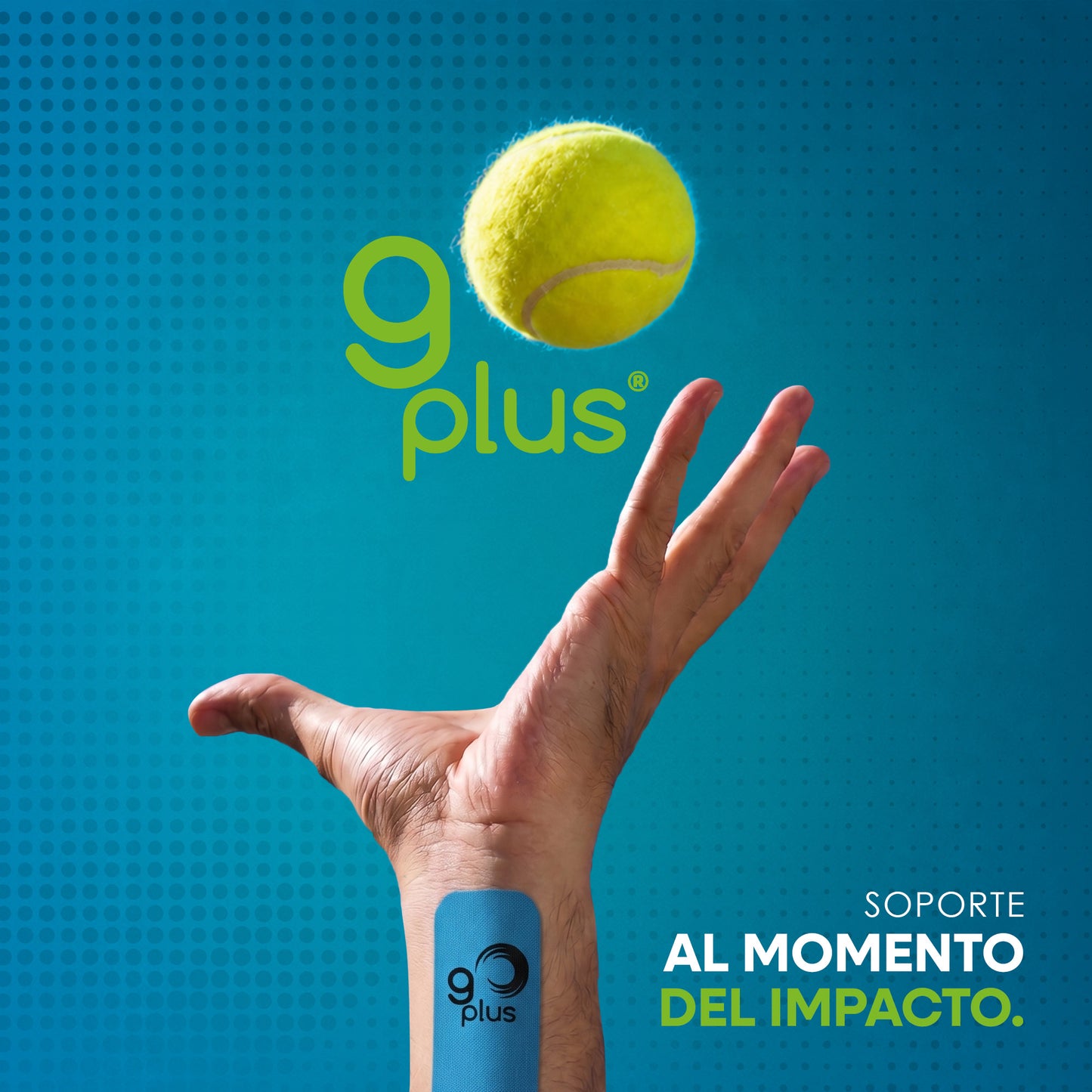 Cinta Kinesiológica Azul 1 m Precortada Go Plus | 4 Tiras | Vendaje Neuromuscular