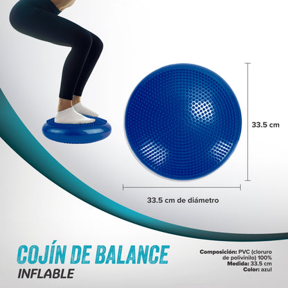 Cojín De Balance Inflable Go Plus Disco De Equilibrio Yoga y Rehabilitación