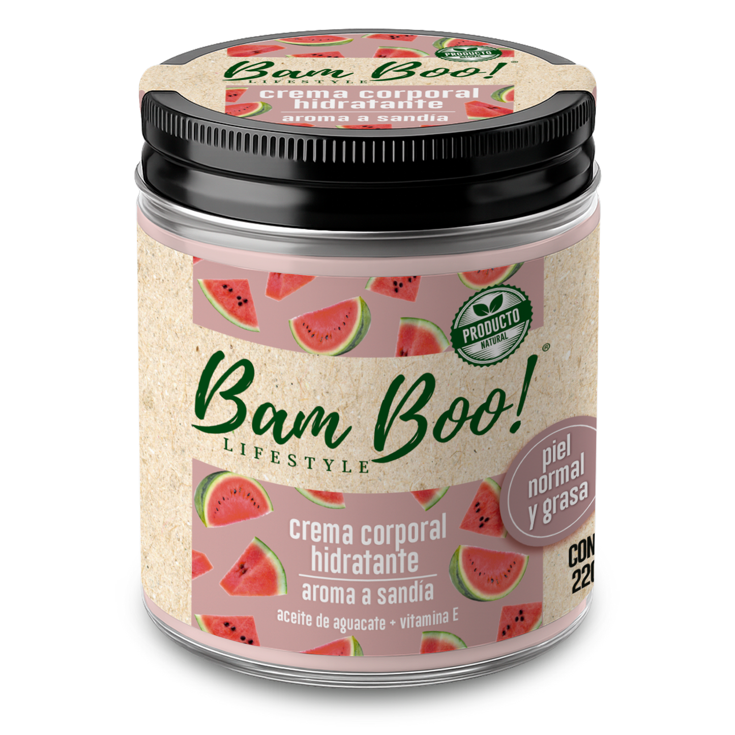 Crema Hidratante de Sandía para Cara y Cuerpo 220 g | Bam Boo! Lifestyle