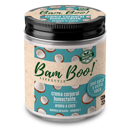 🥥 Crema Humectante Aroma a Coco para Cara y Cuerpo 220 g | Bam Boo! Lifestyle