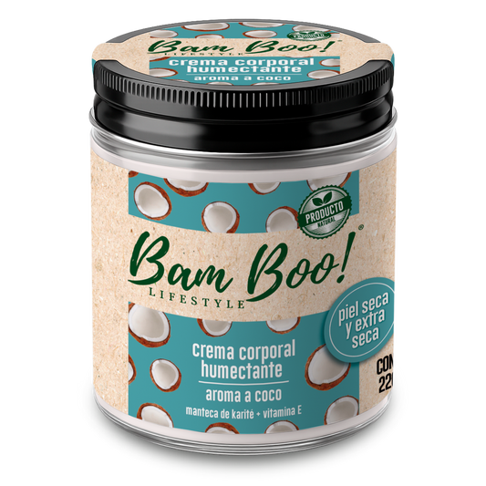 🥥 Crema Humectante Aroma a Coco para Cara y Cuerpo 220 g | Bam Boo! Lifestyle