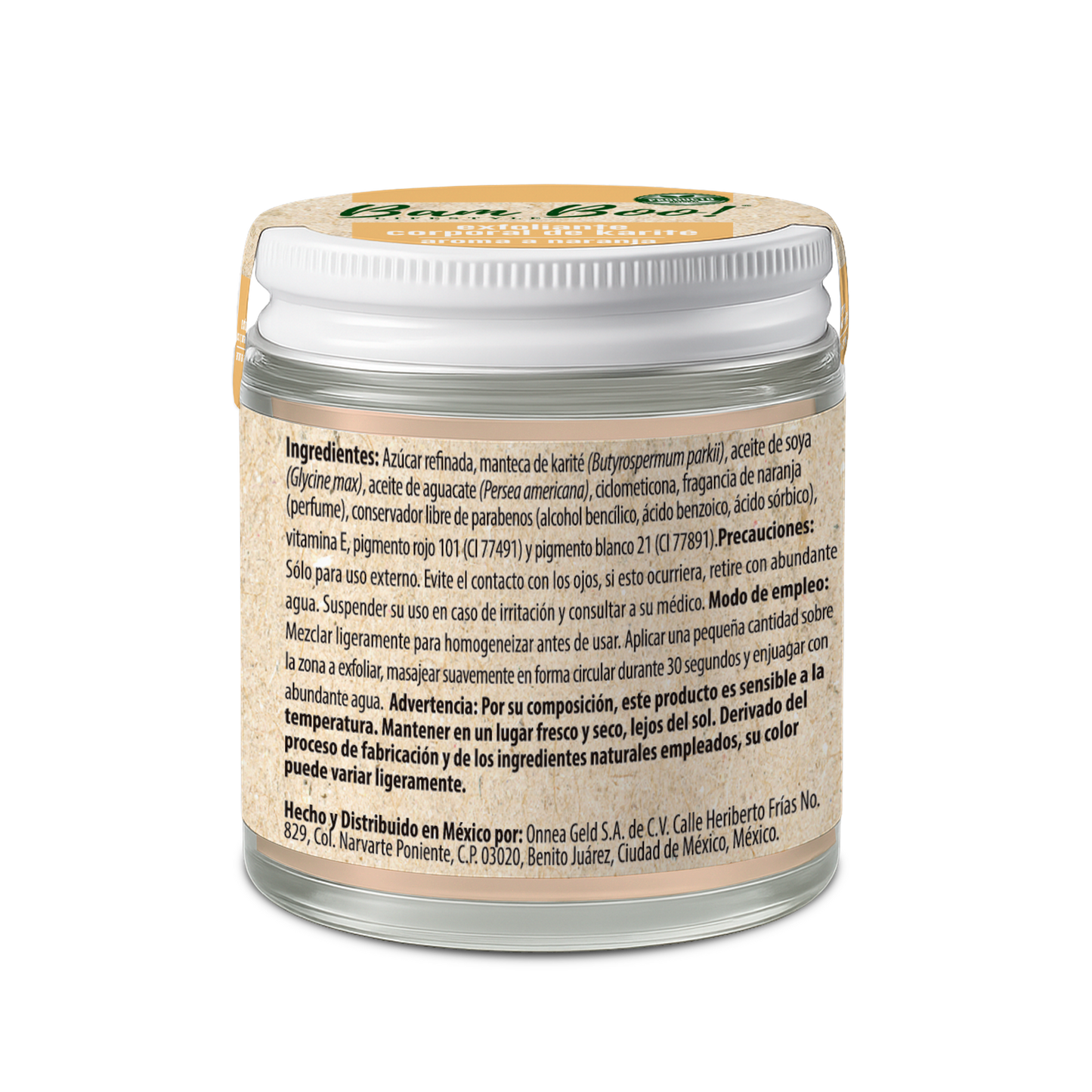 Exfoliante Corporal de Karité con Aroma a Naranja | 100 g | Bam Boo! Lifestyle