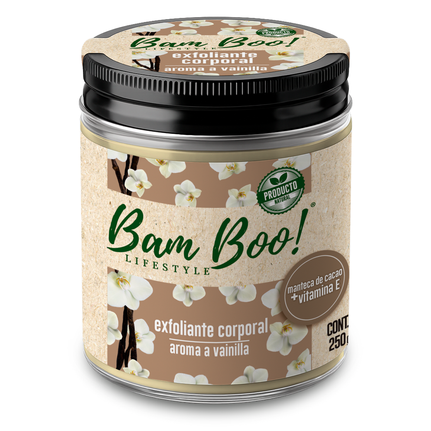 Exfoliante Corporal Base Aceite Aroma a Vainilla 250 g | Bam Boo! Lifestyle