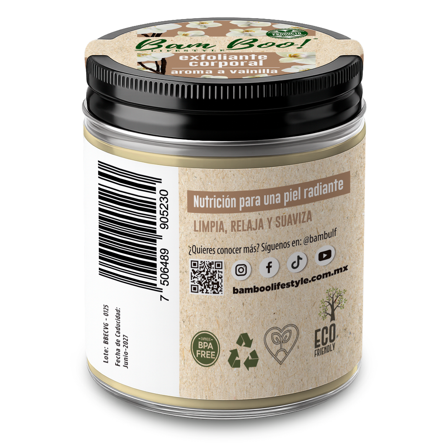 Exfoliante Corporal Base Aceite Aroma a Vainilla 250 g | Bam Boo! Lifestyle