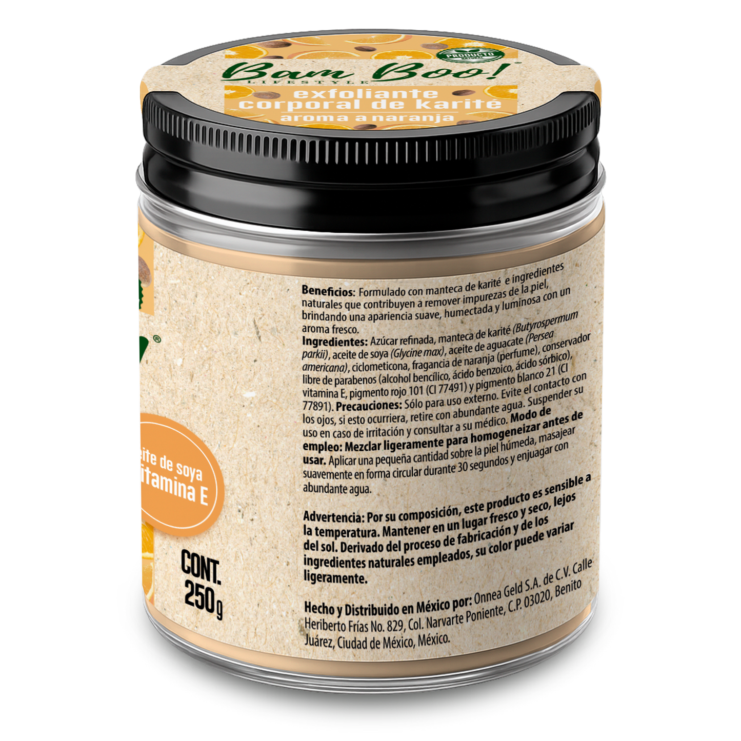 🍊 Exfoliante Corporal de Karité Aroma a Naranja 250 g | Bam Boo! Lifestyle