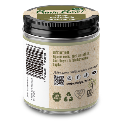Gel Fijador Natural con Ricino para Cabello | 253 g | Bam Boo! Lifestyle
