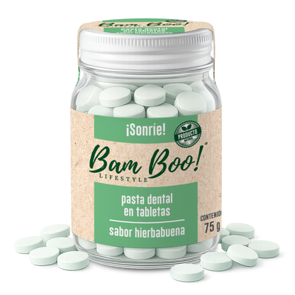 Frasco de Pasta Dental Sólida de 75g Bam Boo! Lifestyle | Hierbabuena