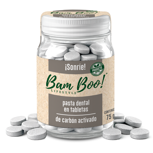 Solid Toothpaste Jar 75g Bam Boo! Lifestyle | Activated carbon