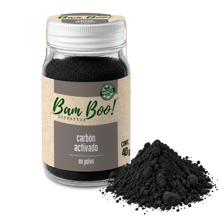 100 Pack Carbón Activado Coco Polvo Vegetal 40 g Mayoreo Bam Boo! Lifestyle | Uso Cosmético Facial
