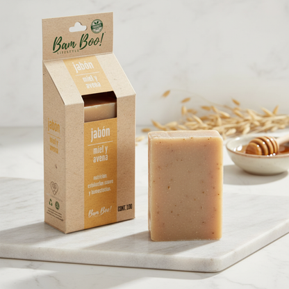 5 Pack Jabón Artesanal Natural Miel y Avena 100 g Combos | Bam Boo! Lifestyle |