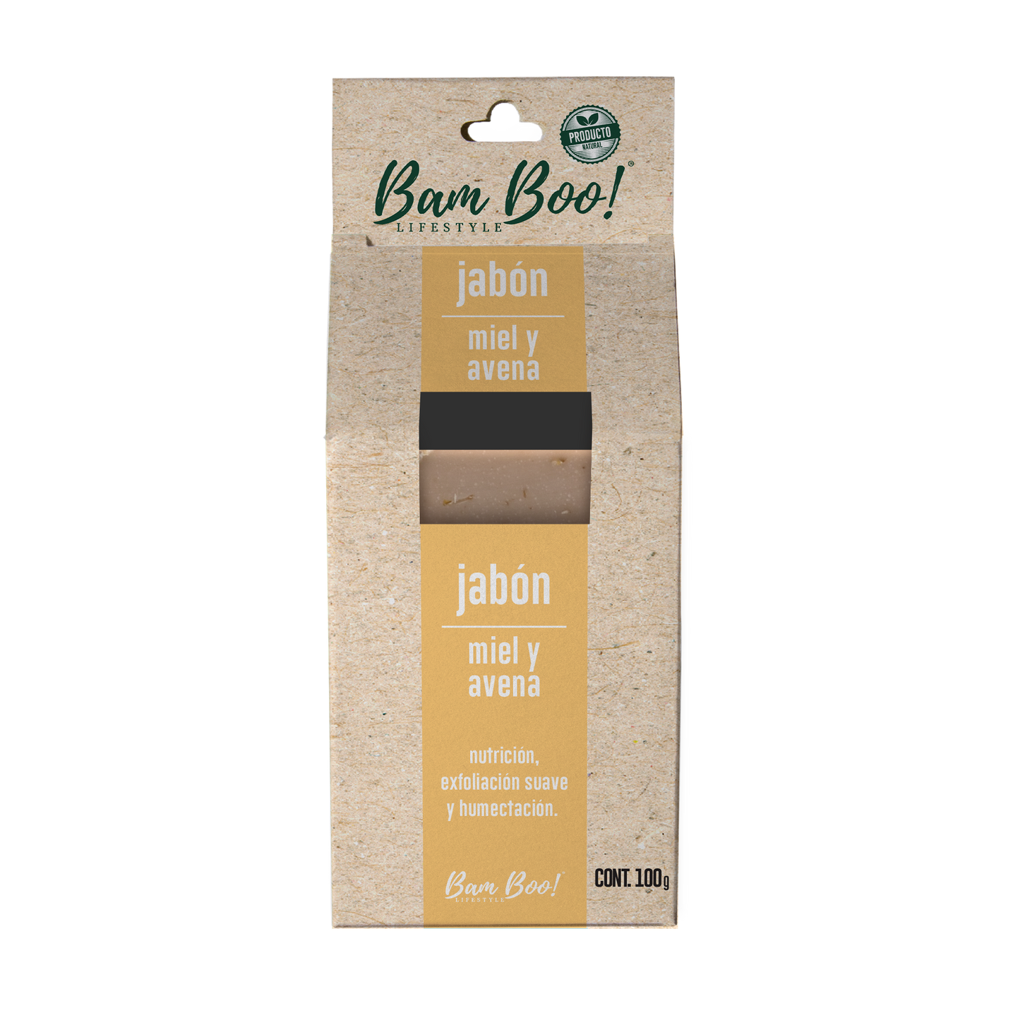 50 Pack Jabón Artesanal Natural Miel Avena 100 G Mayoreo Bam Boo! Lifestyle