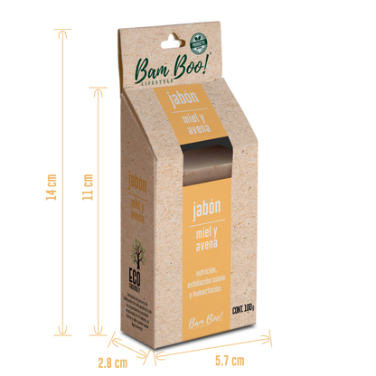 50 Pack Jabón Artesanal Natural Miel Avena 100 G Mayoreo Bam Boo! Lifestyle