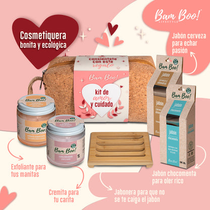 Cosmetiquera Skincare Kit Amor Y Cuidado Regalo Bam Boo! Lifestyle Crema, Exfoliante, Jabones y Jabonera…