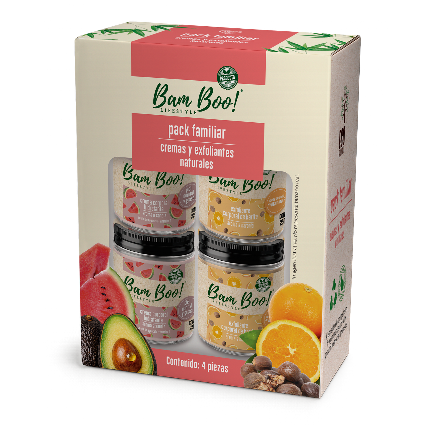 🍉🍊 Pack Familiar Bam Boo! | Hidratación y Exfoliación Natural para Toda la Familia 🌿✨