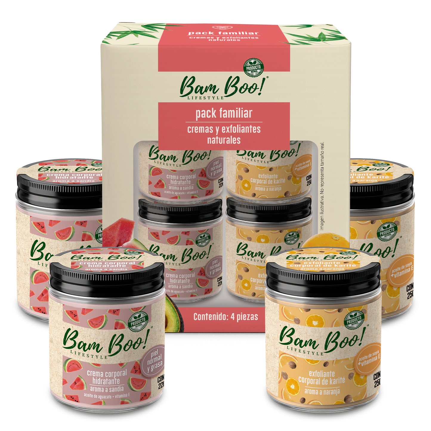 🍉🍊 Pack Familiar Bam Boo! | Hidratación y Exfoliación Natural para Toda la Familia 🌿✨