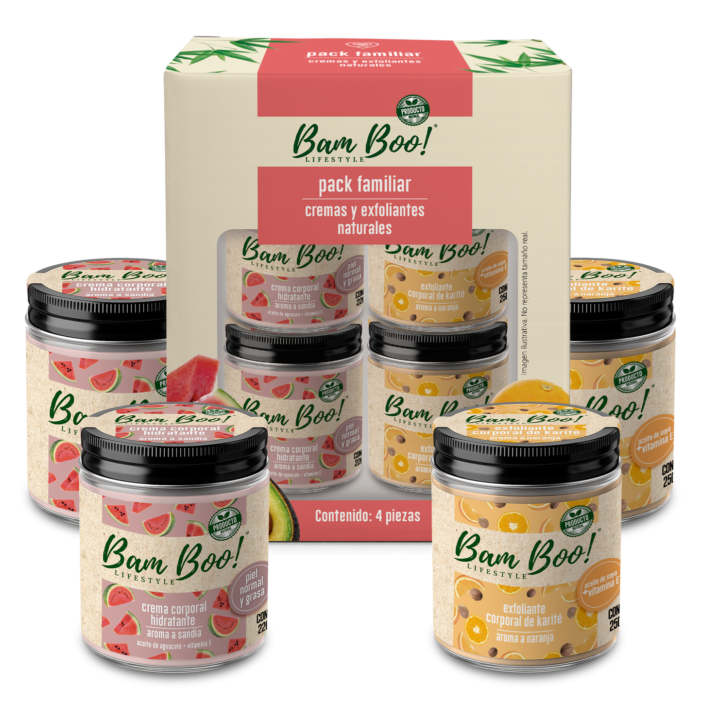 🍉🍊 Pack Familiar Bam Boo! | Hidratación y Exfoliación Natural para Toda la Familia 🌿✨