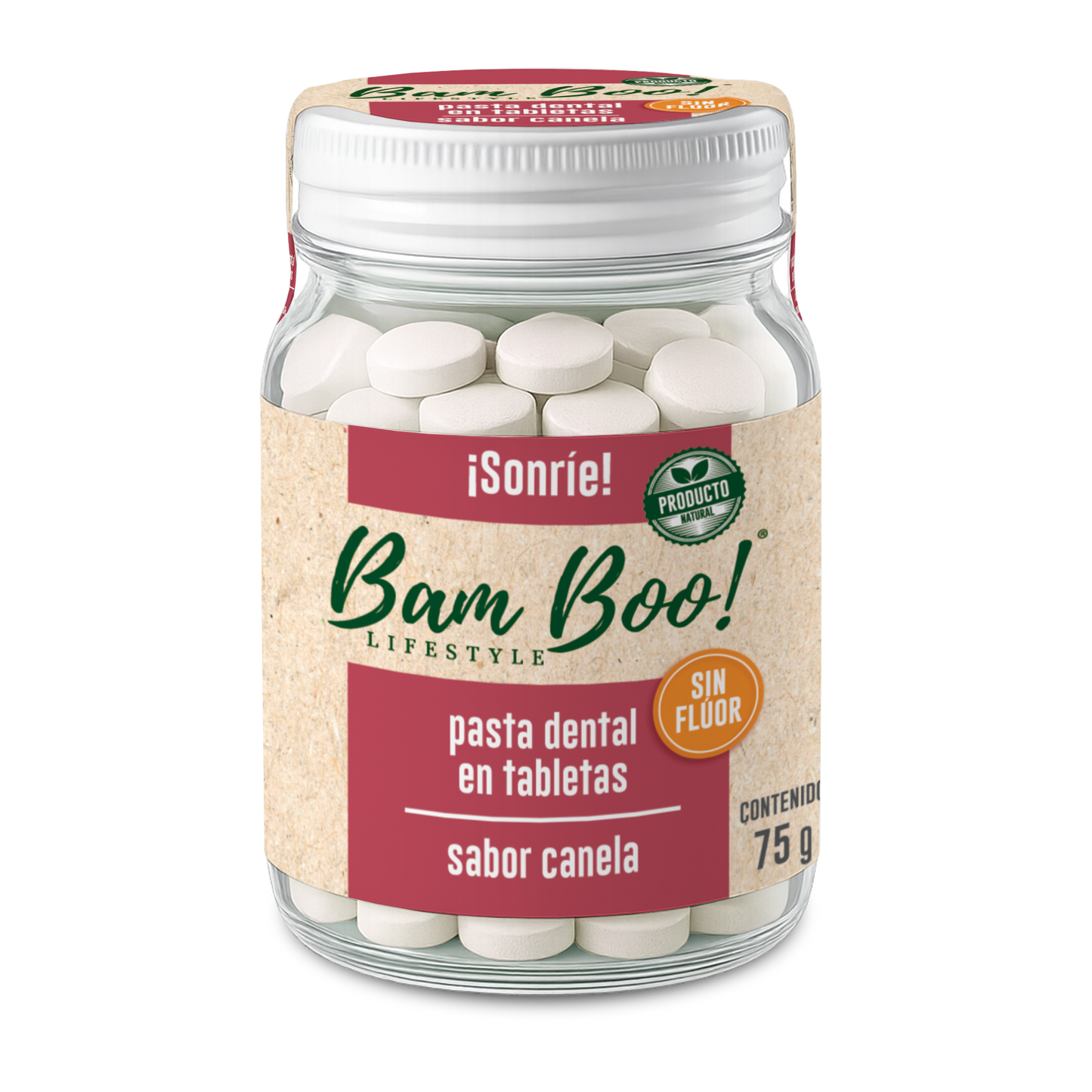 Pasta Dental Sólida Canela Sin Flúor 75 g Bam Boo! Lifestyle | Tabletas para Cepillado