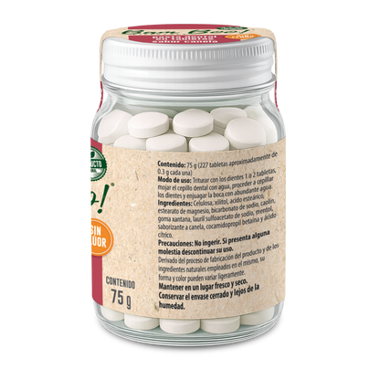 Pasta Dental Sólida Canela Sin Flúor 75 g Bam Boo! Lifestyle | Tabletas para Cepillado
