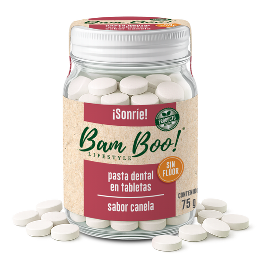 Pasta Dental Sólida Canela Sin Flúor 75 g Bam Boo! Lifestyle | Tabletas para Cepillado