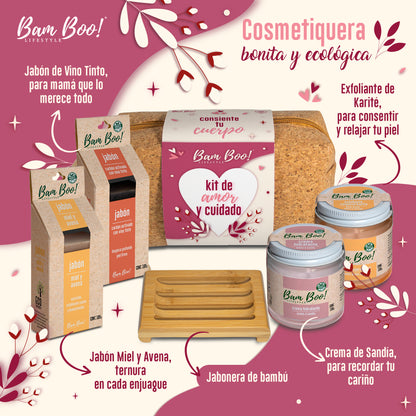 Cosmetiquera Skincare Kit Amor Y Cuidado Regalo Bam Boo! Lifestyle Crema, Exfoliante, Jabones y Jabonera…