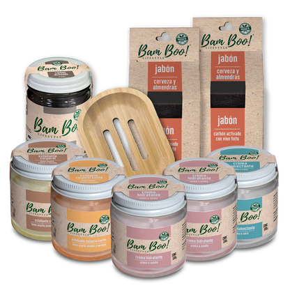 Set de Regalo Eco Cuidado Facial Natural Bam Boo! Lifestyle con Cremas, Exfoliantes, Jabones y Carbón Activado en Polvo