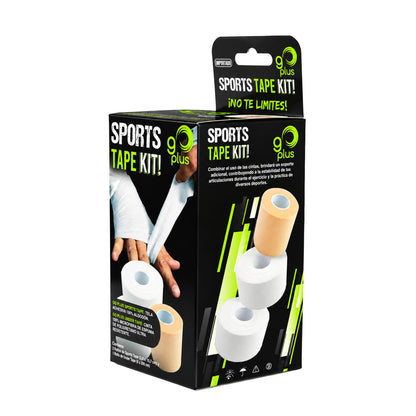 Sports Tape Kit Go Plus | 2 Sport Tape + 1 Under Tape para Vendaje Deportivo