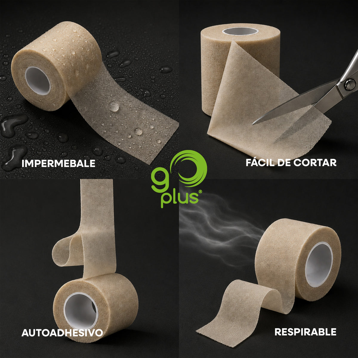 Sports Tape Kit Go Plus | 2 Sport Tape + 1 Under Tape para Vendaje Deportivo