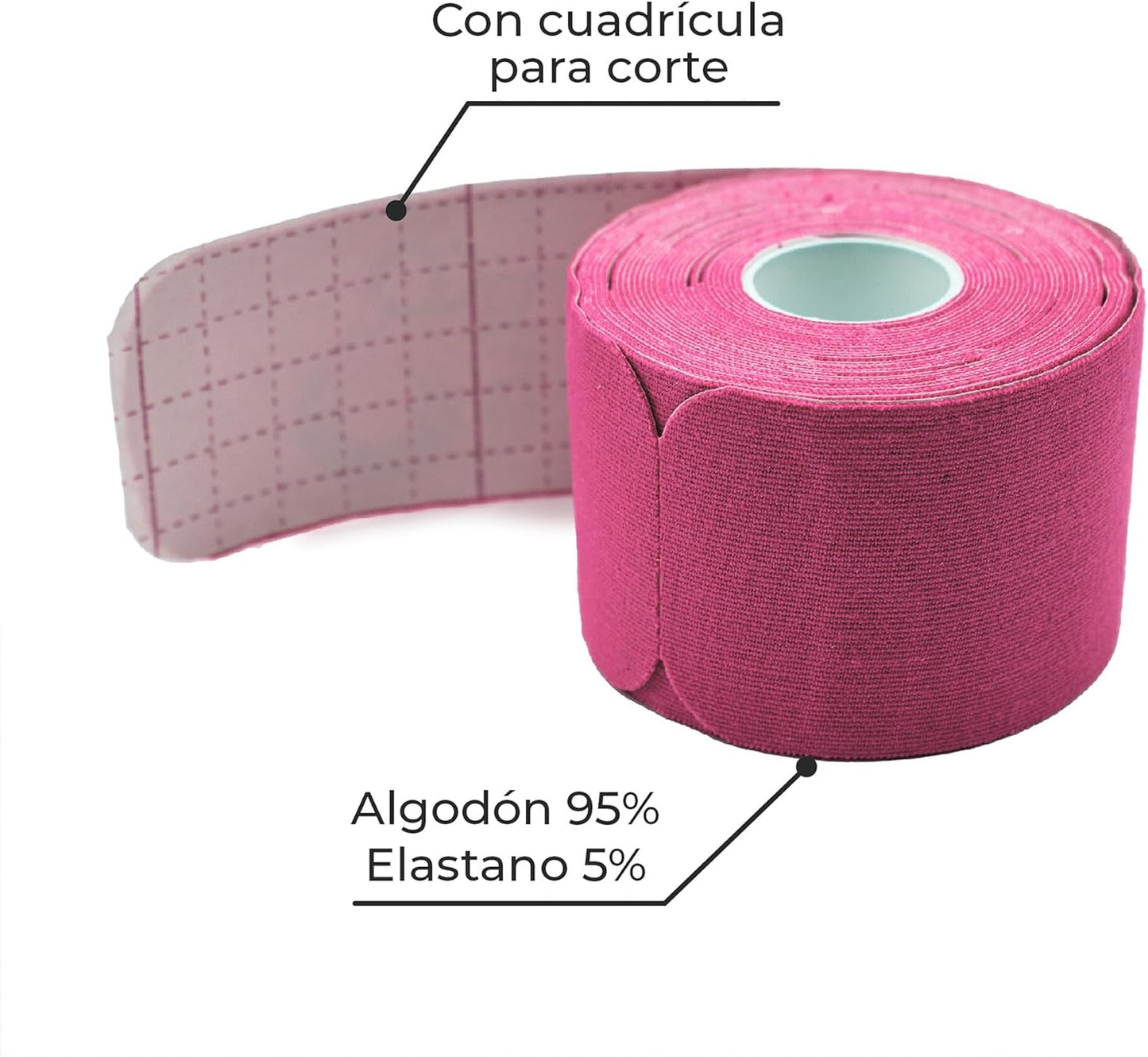 Cinta Kinesiológica Rosa Go Plus 5 m Precortada | Vendaje Neuromuscular Deportivo