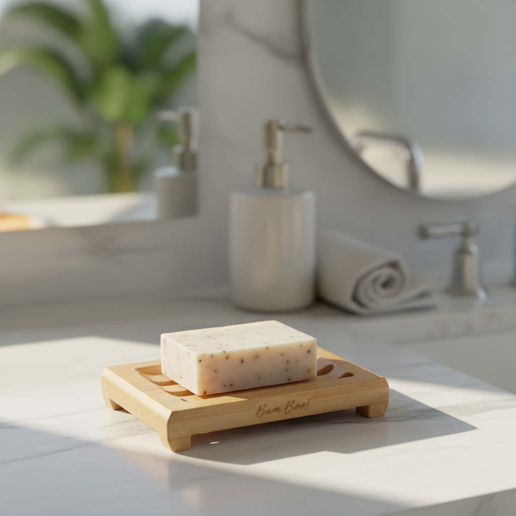 Pack Jabonera Ecológica de Bambú 2 Piezas Bam Boo! Lifestyle | Porta Jabón Natural para Baño