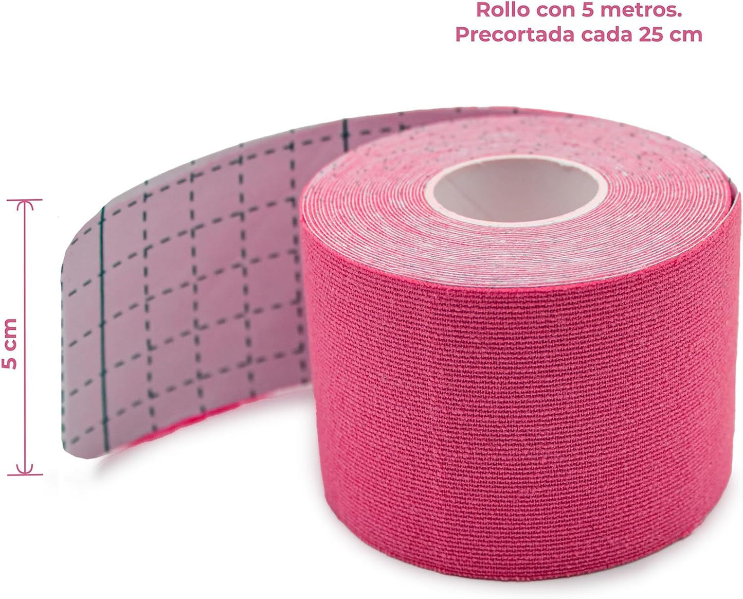 Cinta Kinesiológica Rosa Go Plus 5 m Precortada | Vendaje Neuromuscular Deportivo