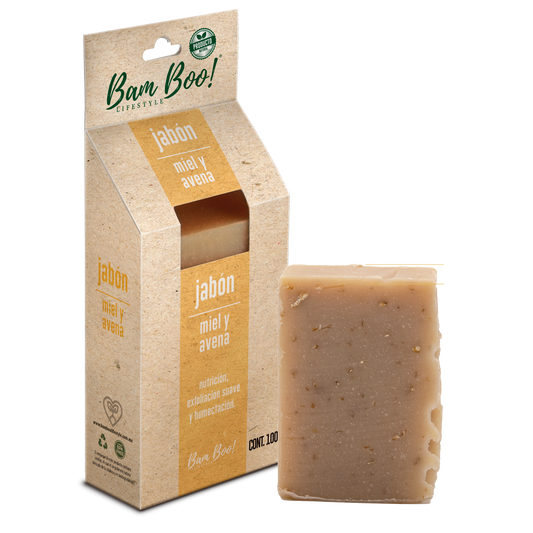 Natural Handmade Soap Honey Oats 100 g Bam Boo! Lifestyle