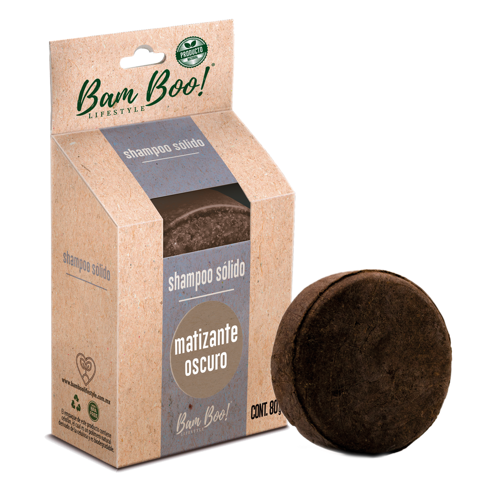 Shampoo Sólido Artesanal Matizante Oscuro 80 g Bam Boo! Lifestyle ...