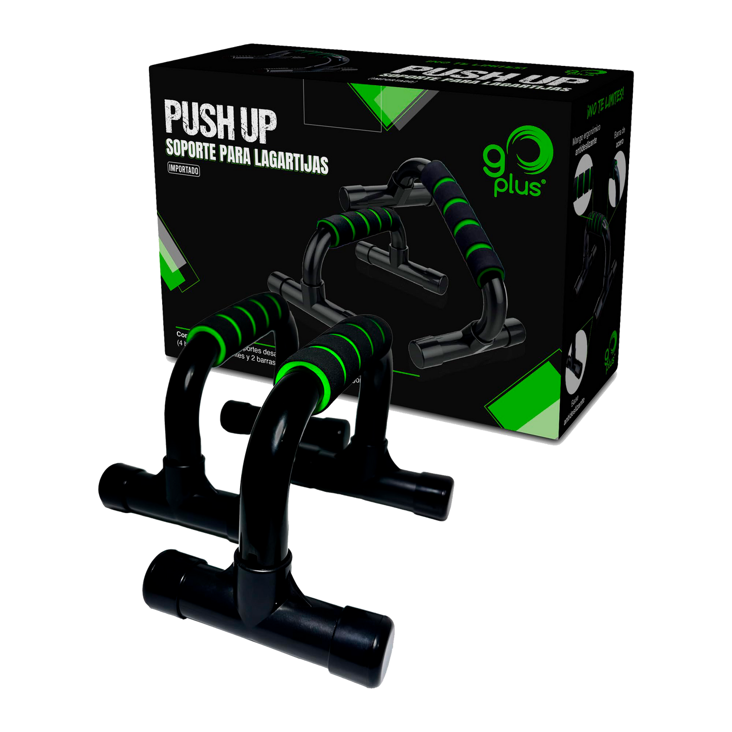 Barras Laterales para hacer Lagartijas Soporte para Push Up Go Plus Color Negro