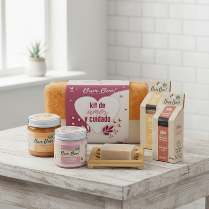 Cosmetiquera Skincare Kit Amor y Cuidado Bam Boo! Lifestyle | Crema, Exfoliante, Jabones y Jabonera