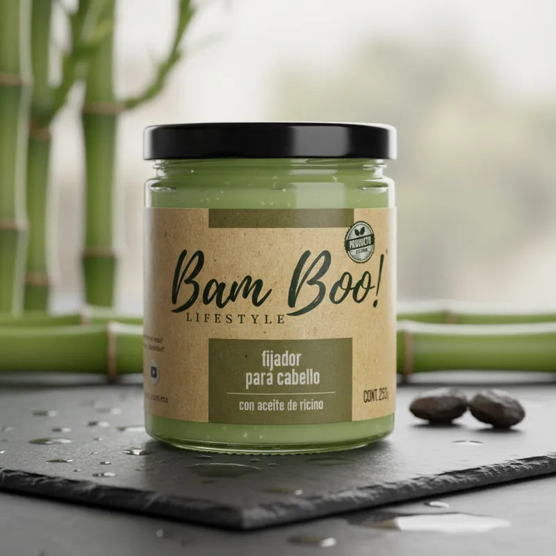 Gel Fijador Natural con Ricino para Cabello | 253 g | Bam Boo! Lifestyle