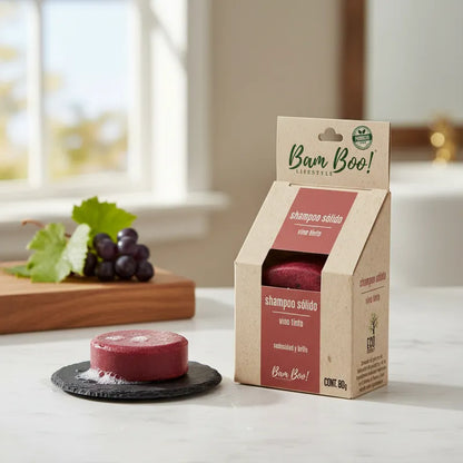 20 Pack Shampoo Sólido Artesanal Vino Tinto 80 g Mayoreo | Bam Boo! Lifestyle |