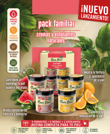 🍉🍊 Pack Familiar Bam Boo! | Hidratación y Exfoliación Natural para Toda la Familia 🌿✨