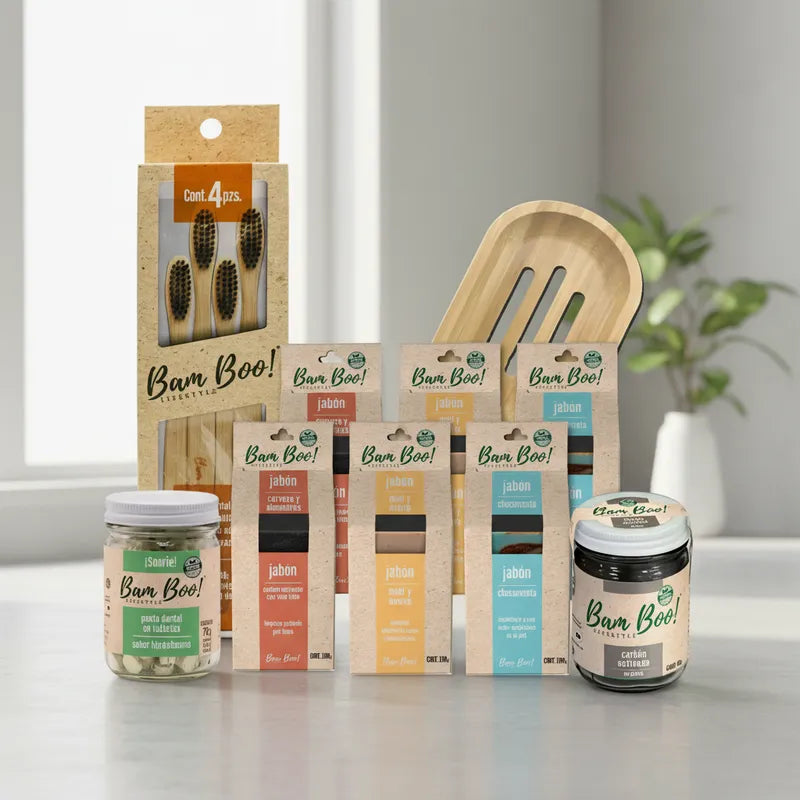 Set de Regalo Eco Belleza y Cuidado Personal Bam Boo! Lifestyle | Jabones, Pasta Dental, Cepillos de Bambú, Carbón Activado y Jabonera
